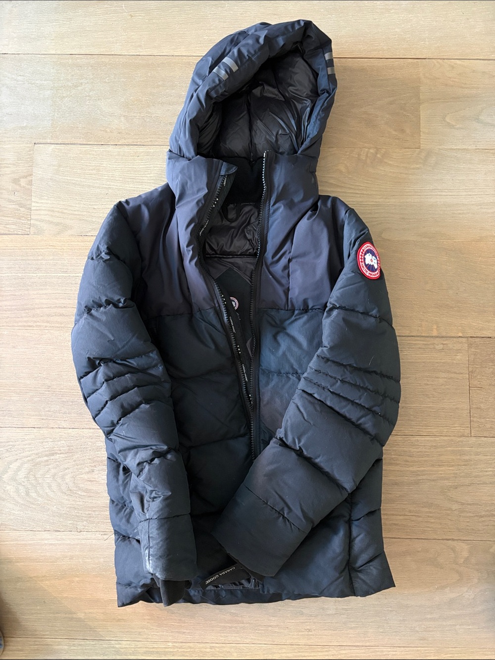 Canada Goose Black Hooded Puffer Jacket